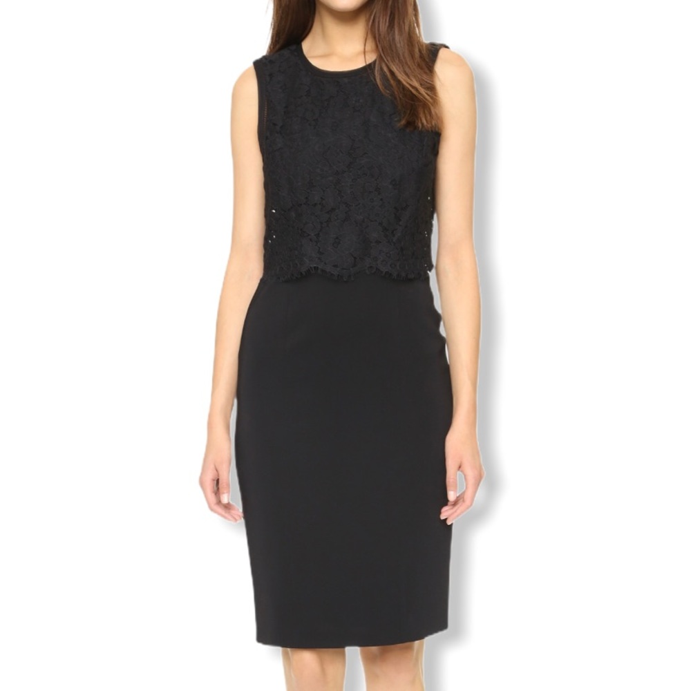 Rebecca Taylor Lace Elegant Black Sheath Dress